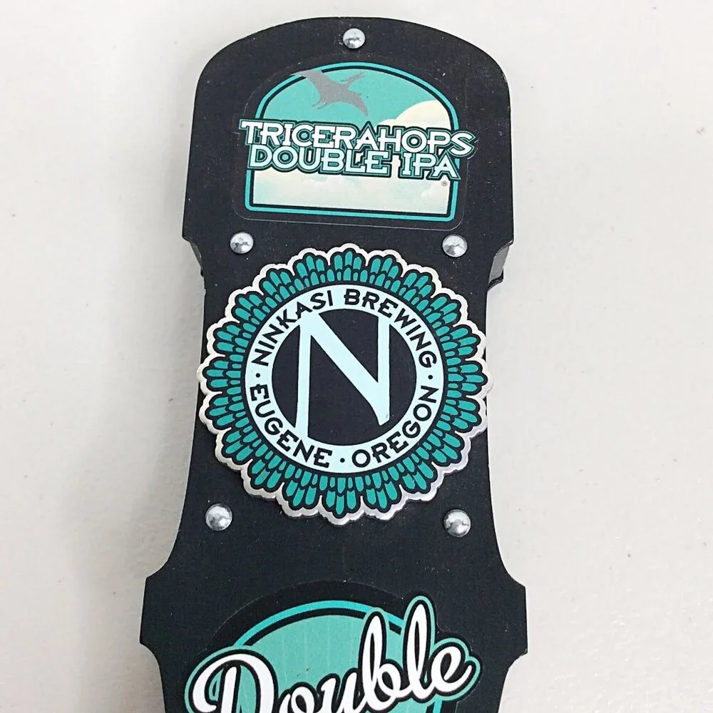 Ninkasi Brewing Triceratops Double IPA Metal Craft Beer Tap Handle Eugene Oregon